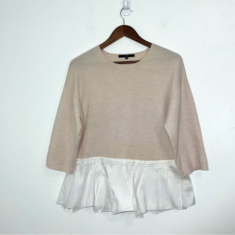 Tibi Wool Layered Look Twofer Sweater